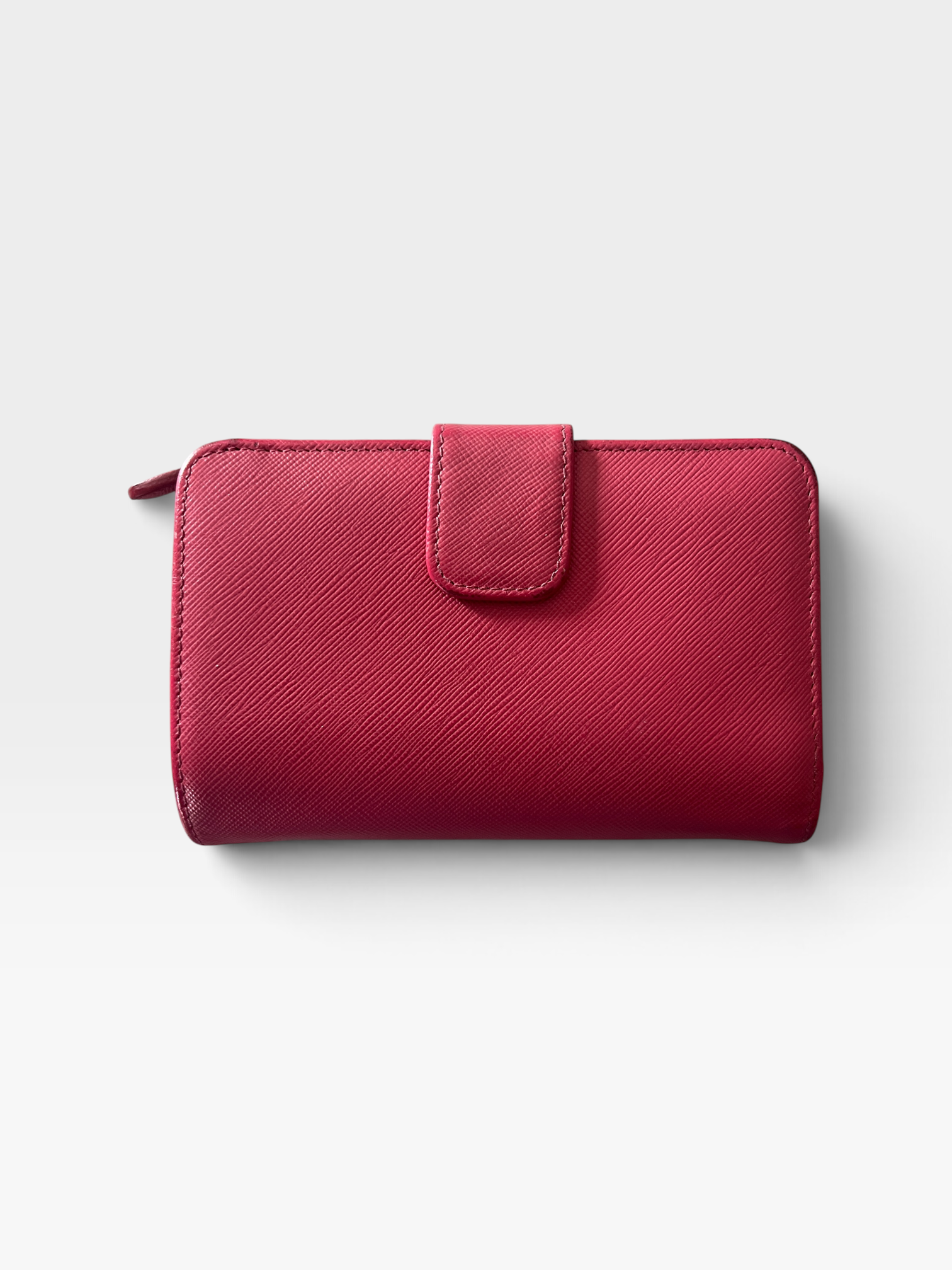 Prada Saffiano Leather Wallet in Peonia