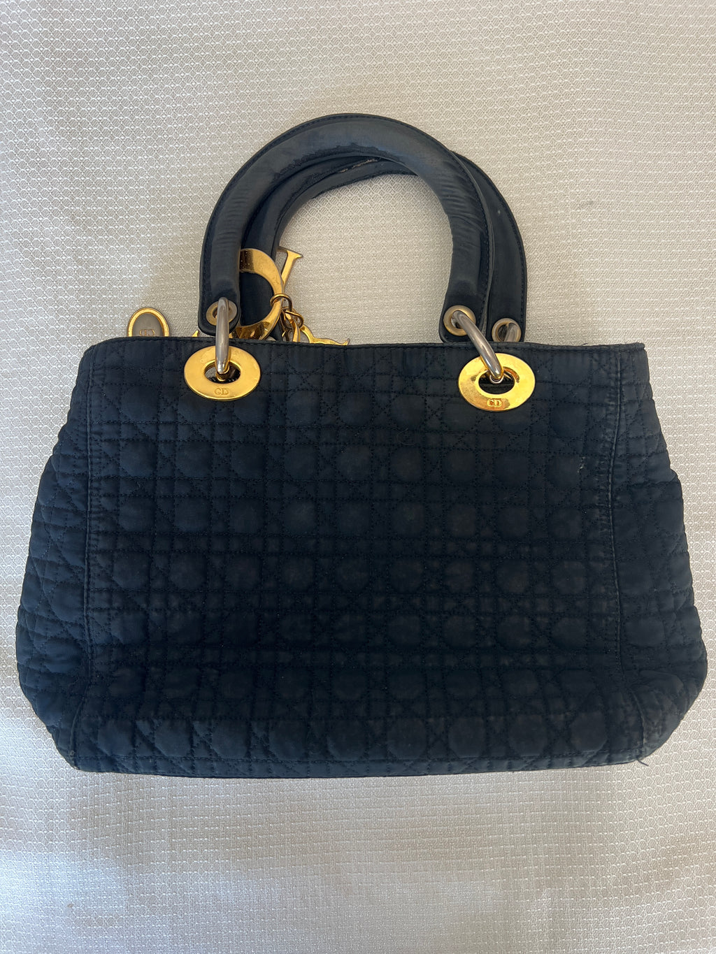 Christian Dior Canage Hand Bag Nylon Black