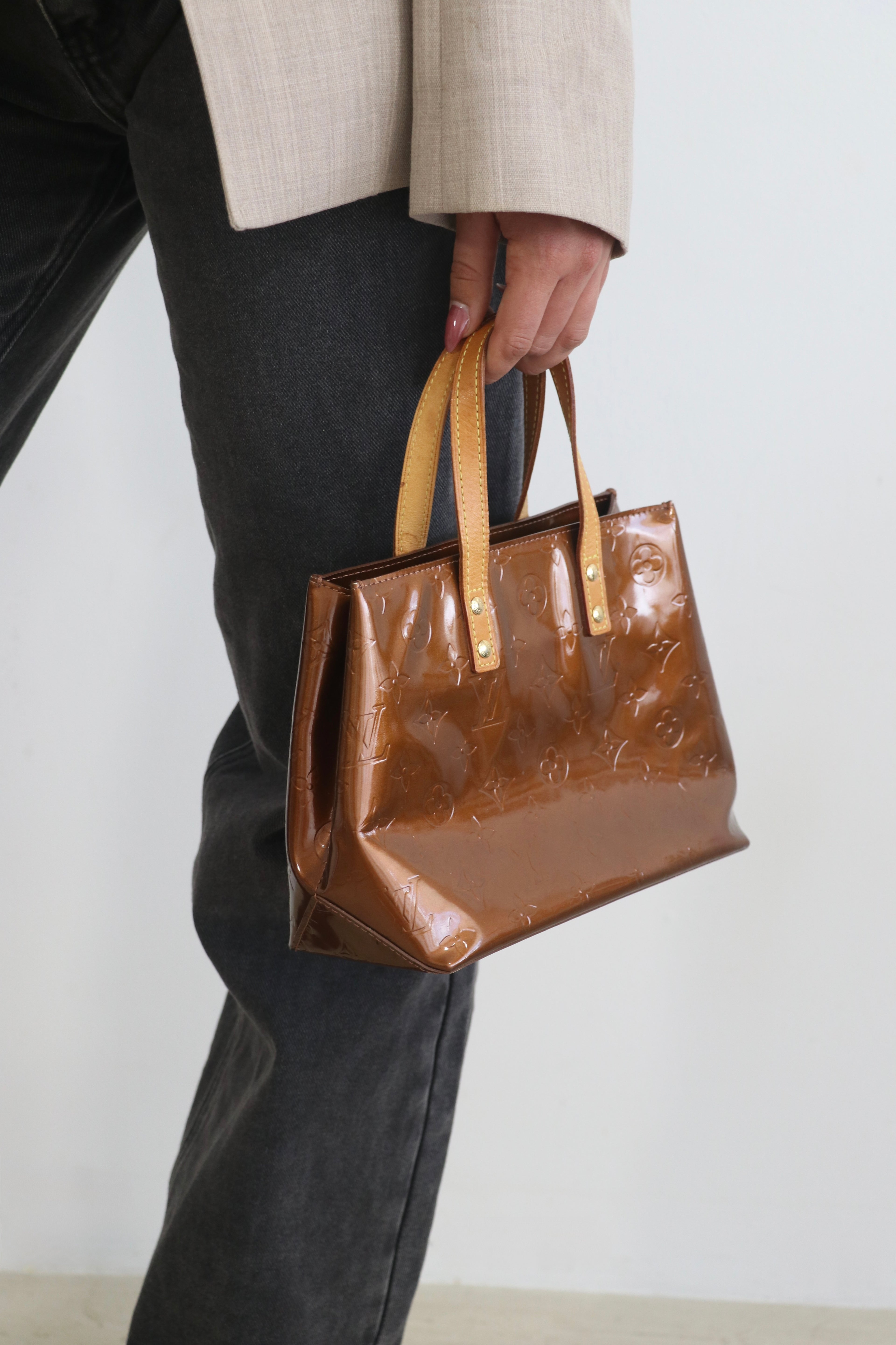 Louis Vuitton Vernis Reade PM Tote | Bronze Brown Patent Leather