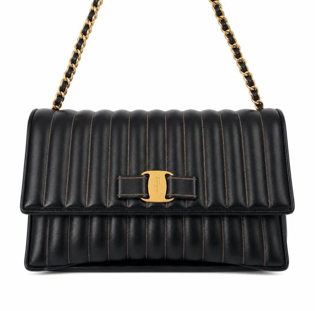 Ferragamo Quilted Leather Chain Shoulder Bag