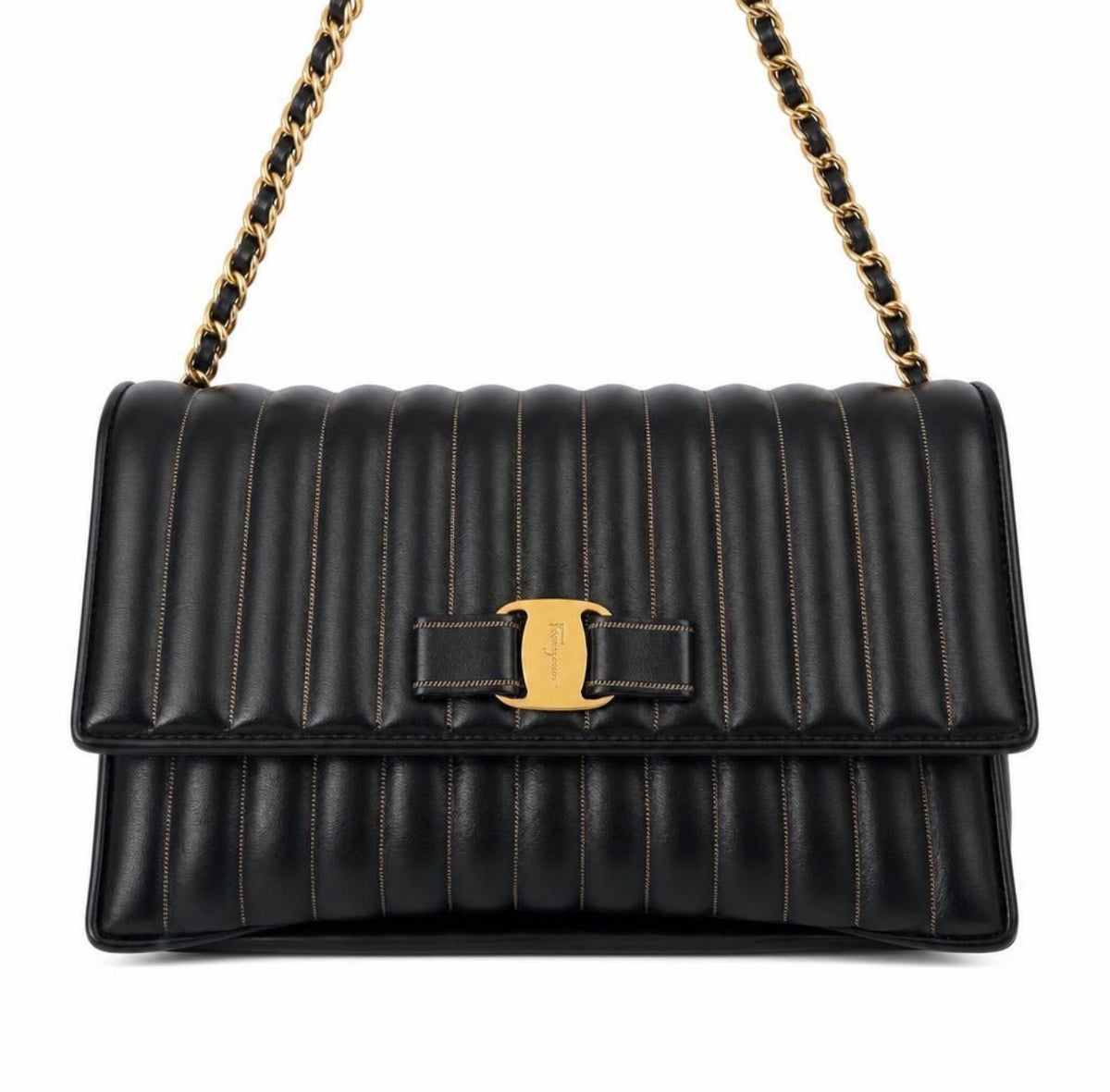 Ferragamo Quilted Leather Chain Shoulder Bag