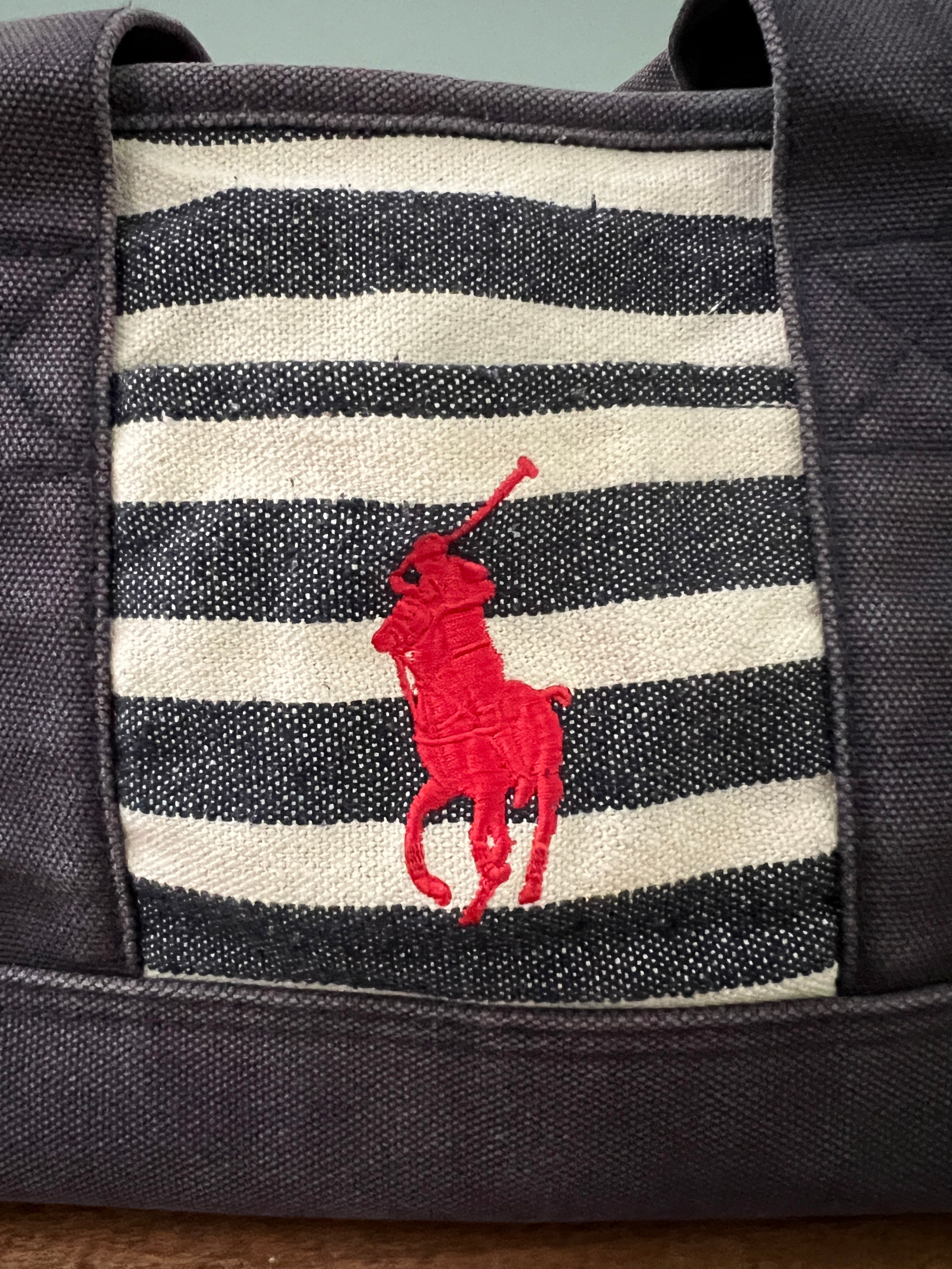 Polo Ralph Lauren Canvas Striped Mini Tote