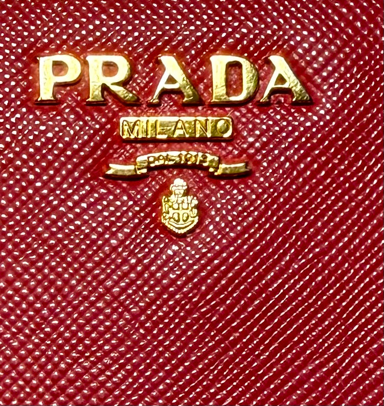 Prada Saffiano Metal Wallet in Peonia (Pink-Red)