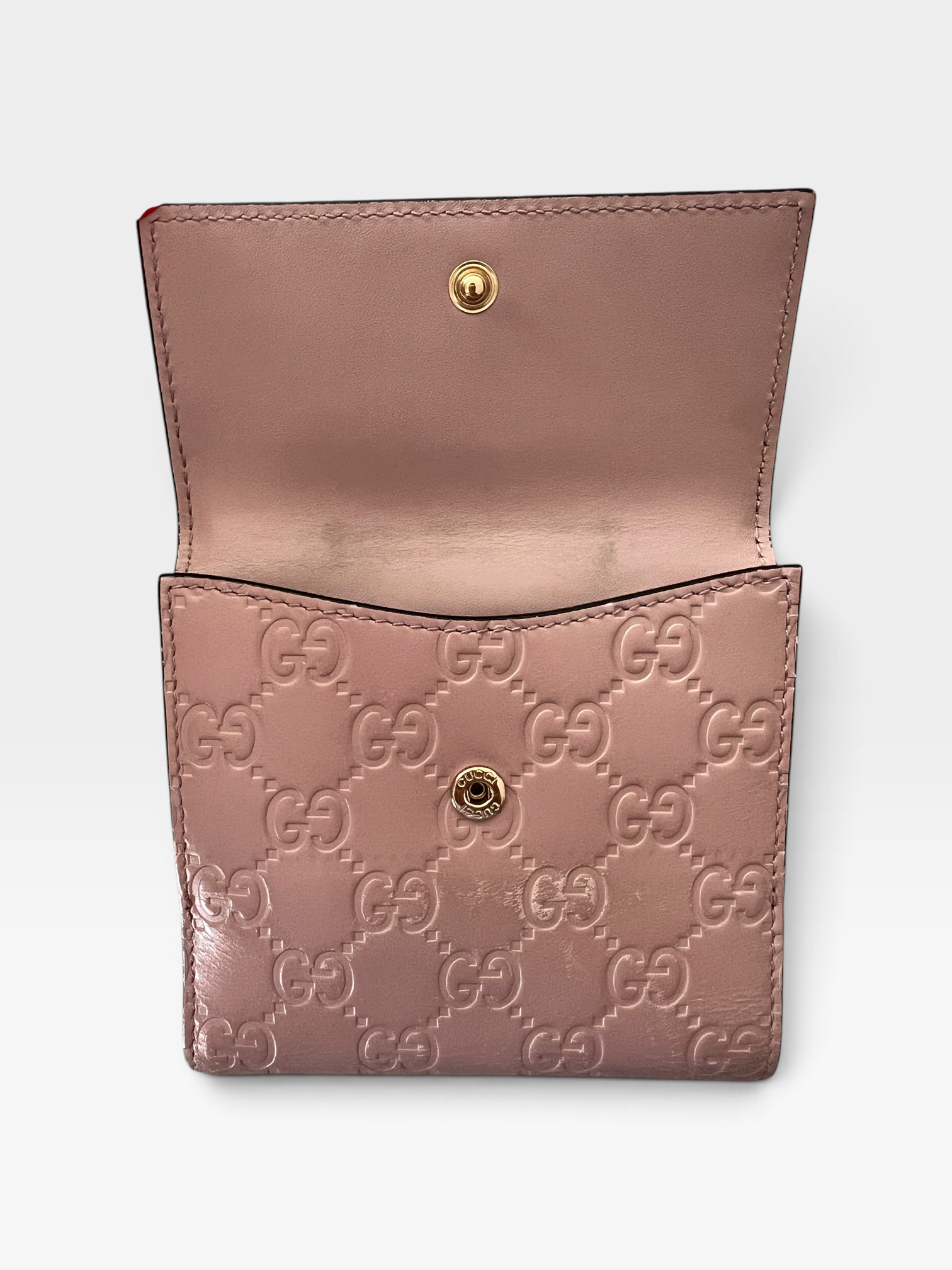 Gucci Guccissima Bow French Wallet – Dusty Pink