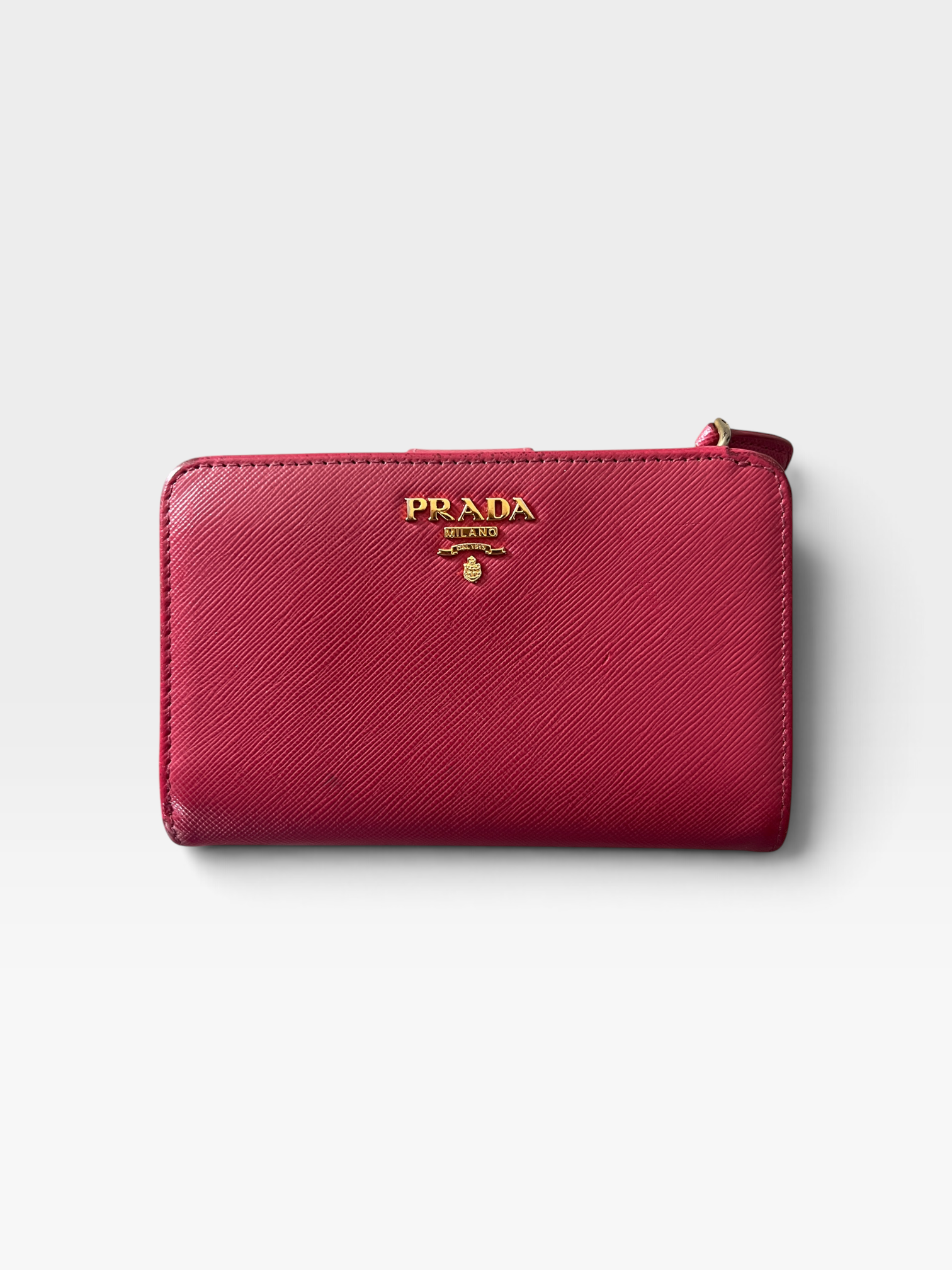 Prada Saffiano Leather Wallet in Peonia