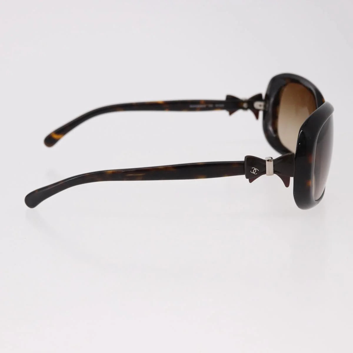 Chanel Tortoise Sunglasses with CC Bow Detail — Ribbon Motif, Silver Hardware
