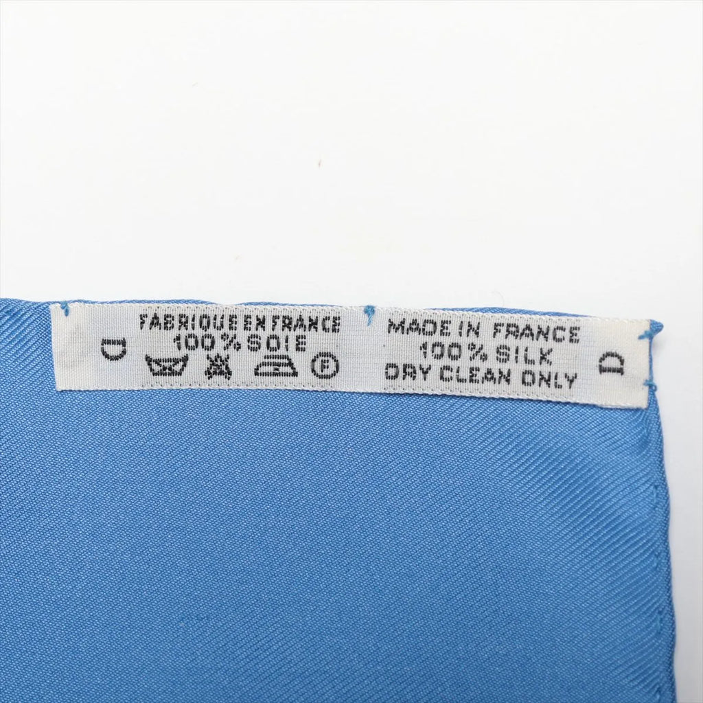 Hermès Silk Carré 90 — "Vive le Vent" — Cornflower Blue Made in France / 100% Silk