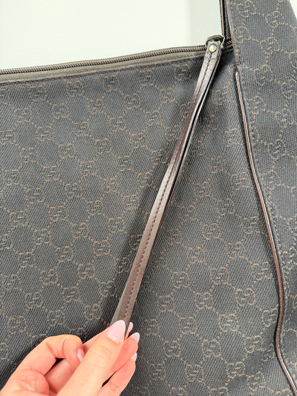 Gucci Monogram Hobo Canvas Shoulder Bag