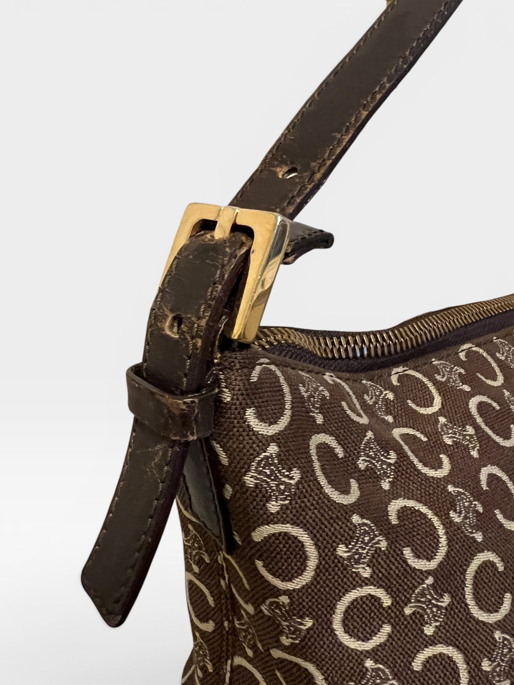 Celine Brown Macadam Canvas Pochette