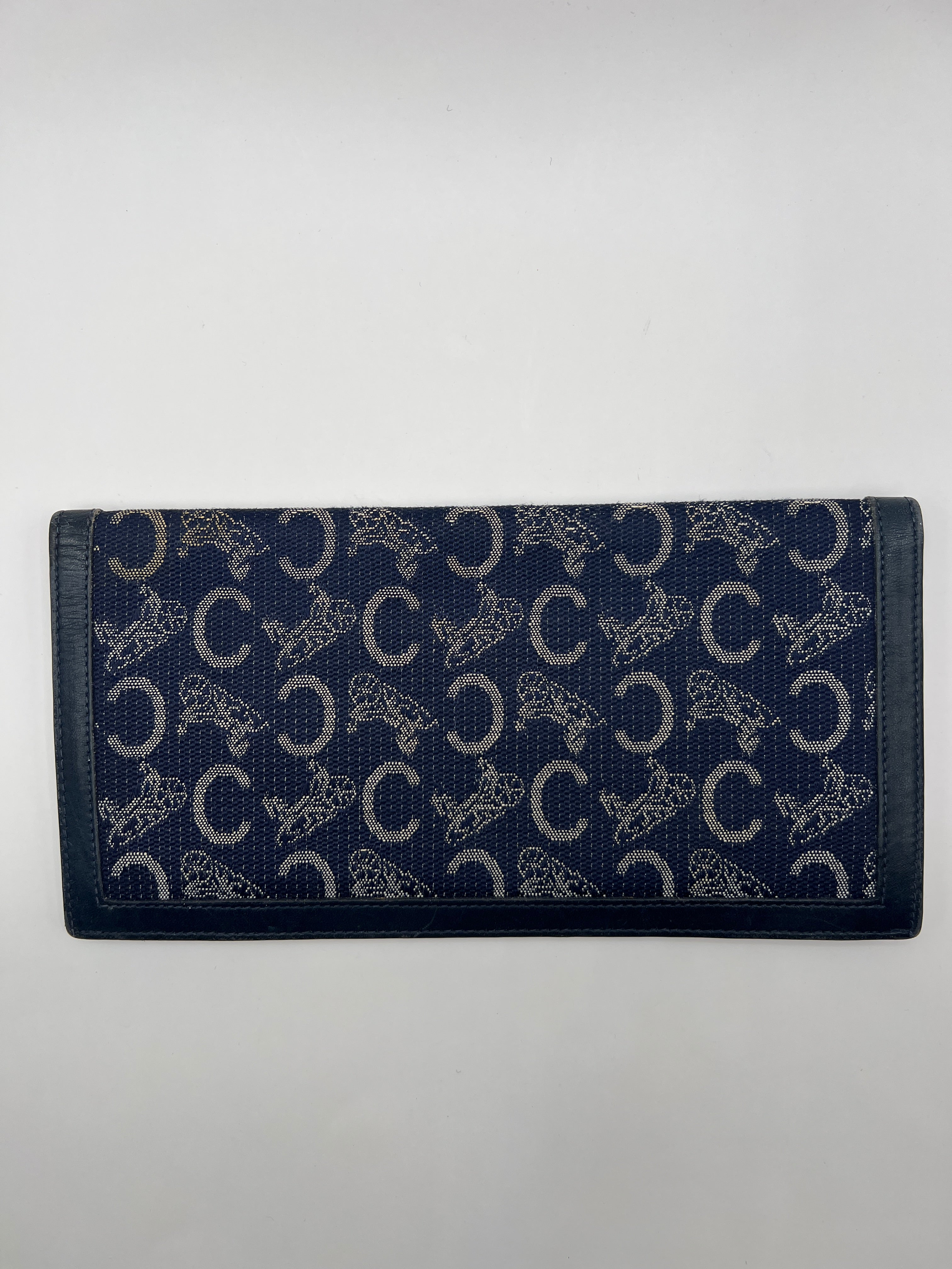 Céline Macadam Denim Horse Carriage Long Wallet