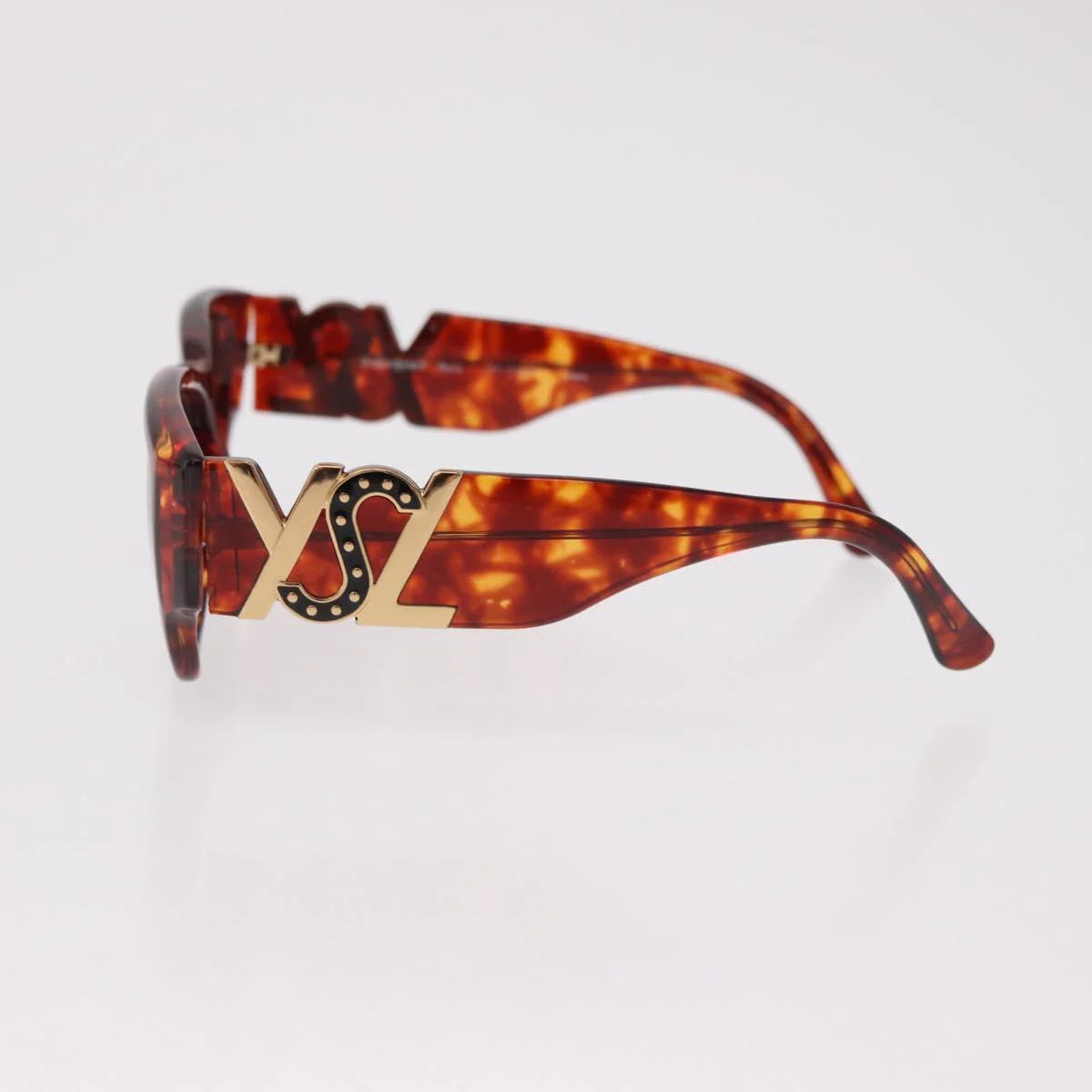 Yves Saint Laurent Vintage Tortoise Sunglasses — Sculptural Logo Hinge