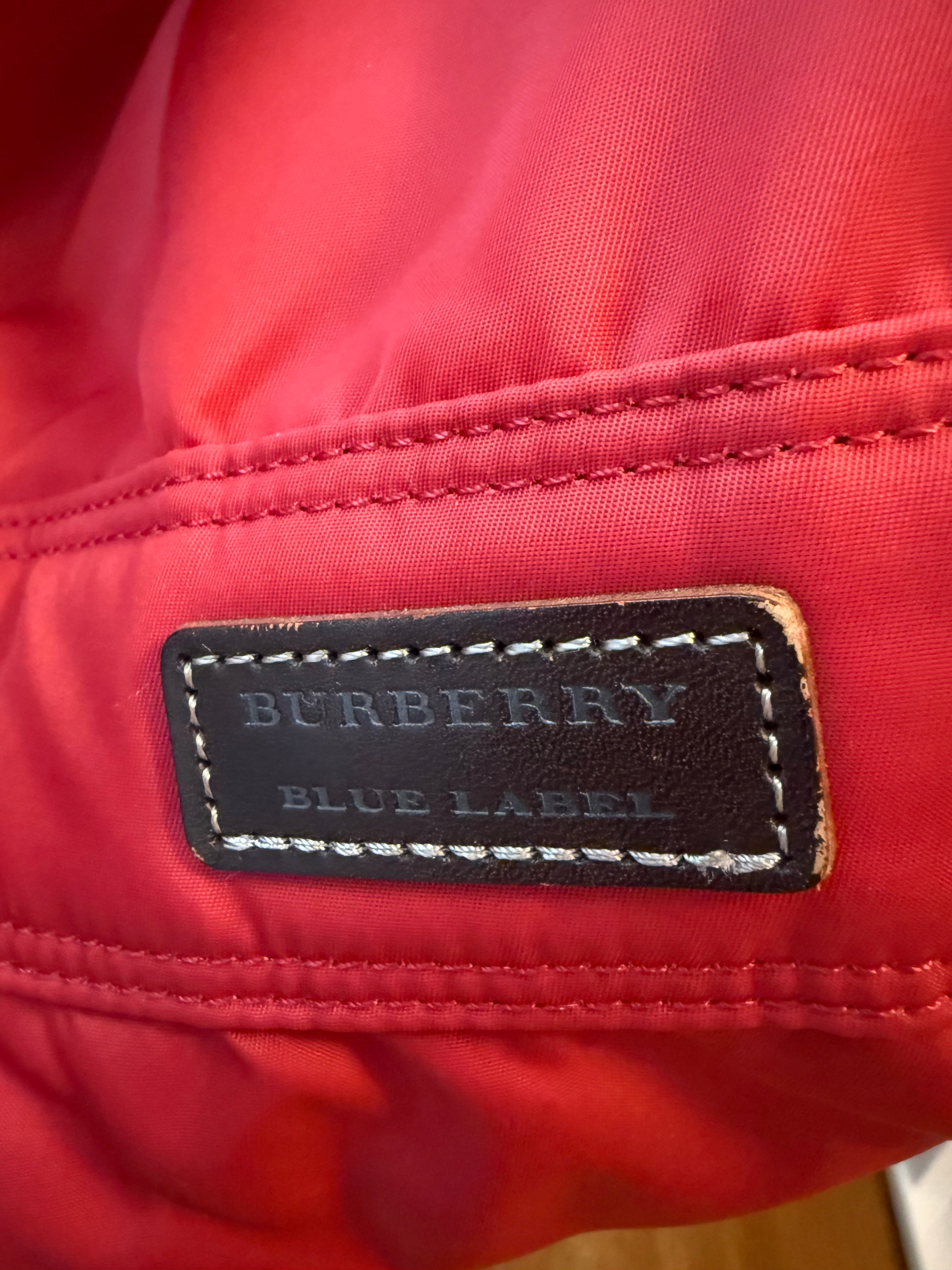 Burberry Blue Label red nylon 2-way Duffle Bag