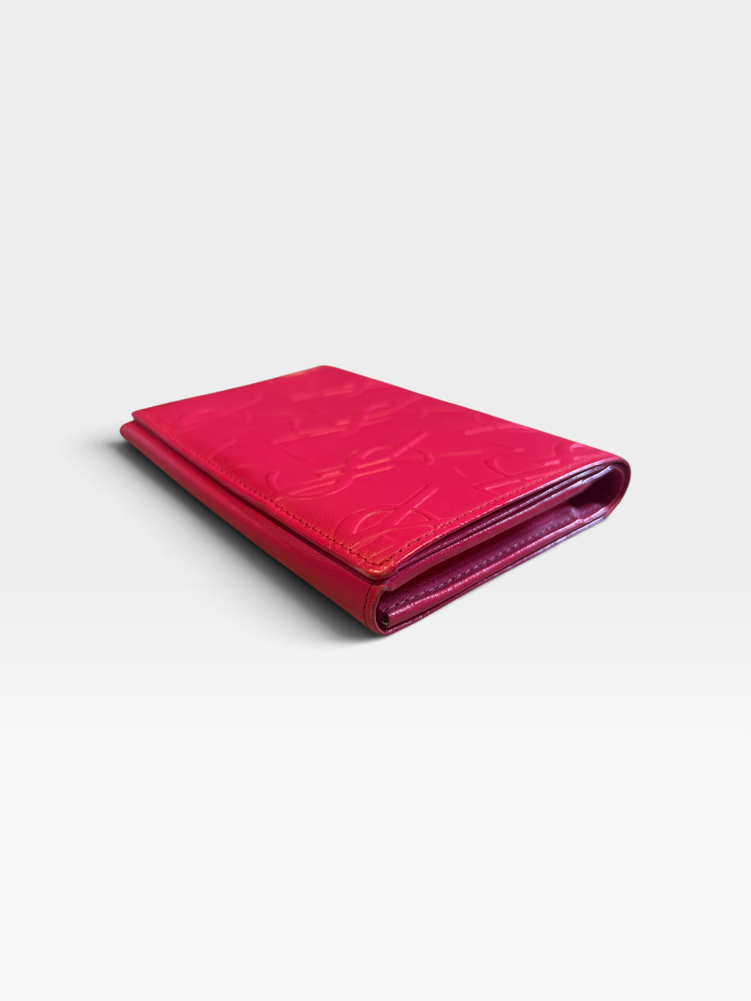 Saint Laurent Monogram Embossed Leather Continental Wallet – Pink