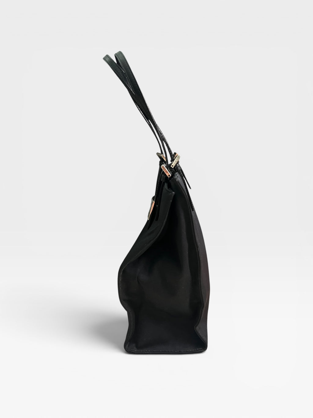 Vintage Fendi Black Nylon Zucca Buckle Tote