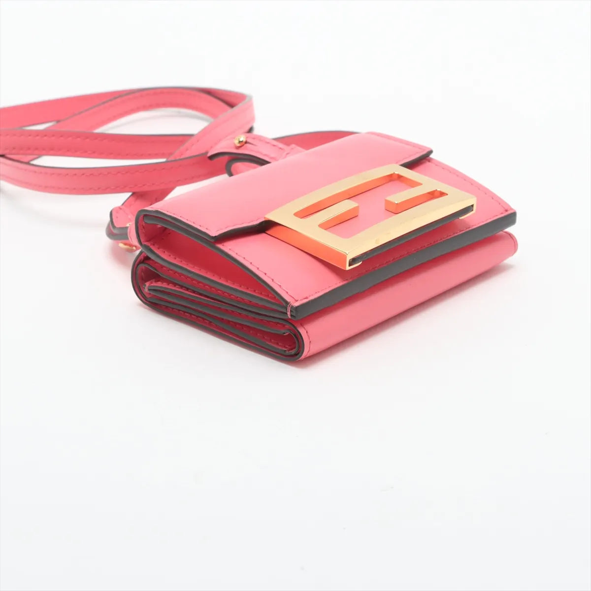 Fendi Micro Baguette Trifold Wallet Crossbody — Dalia Pink