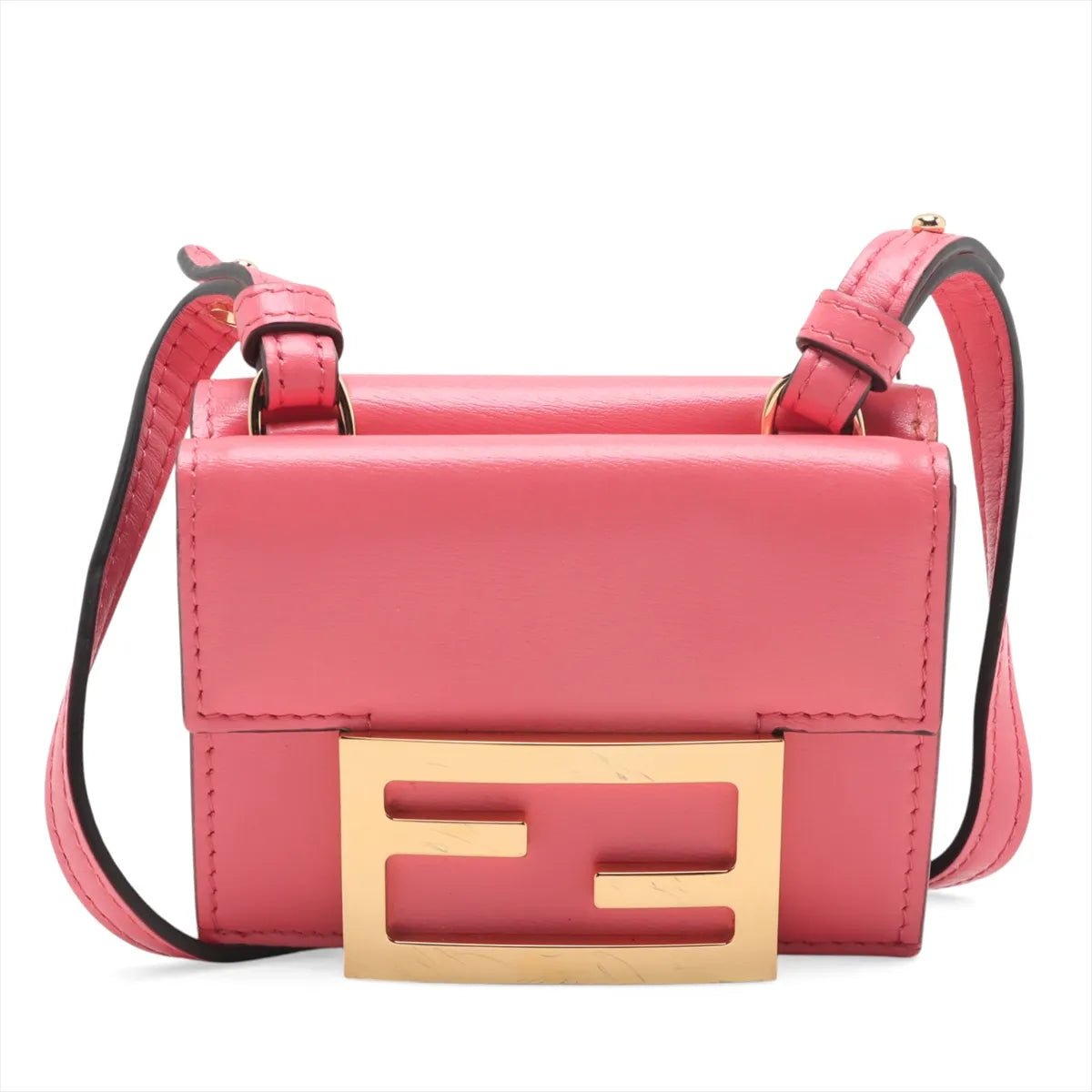 Fendi Micro Baguette Trifold Wallet Crossbody — Dalia Pink
