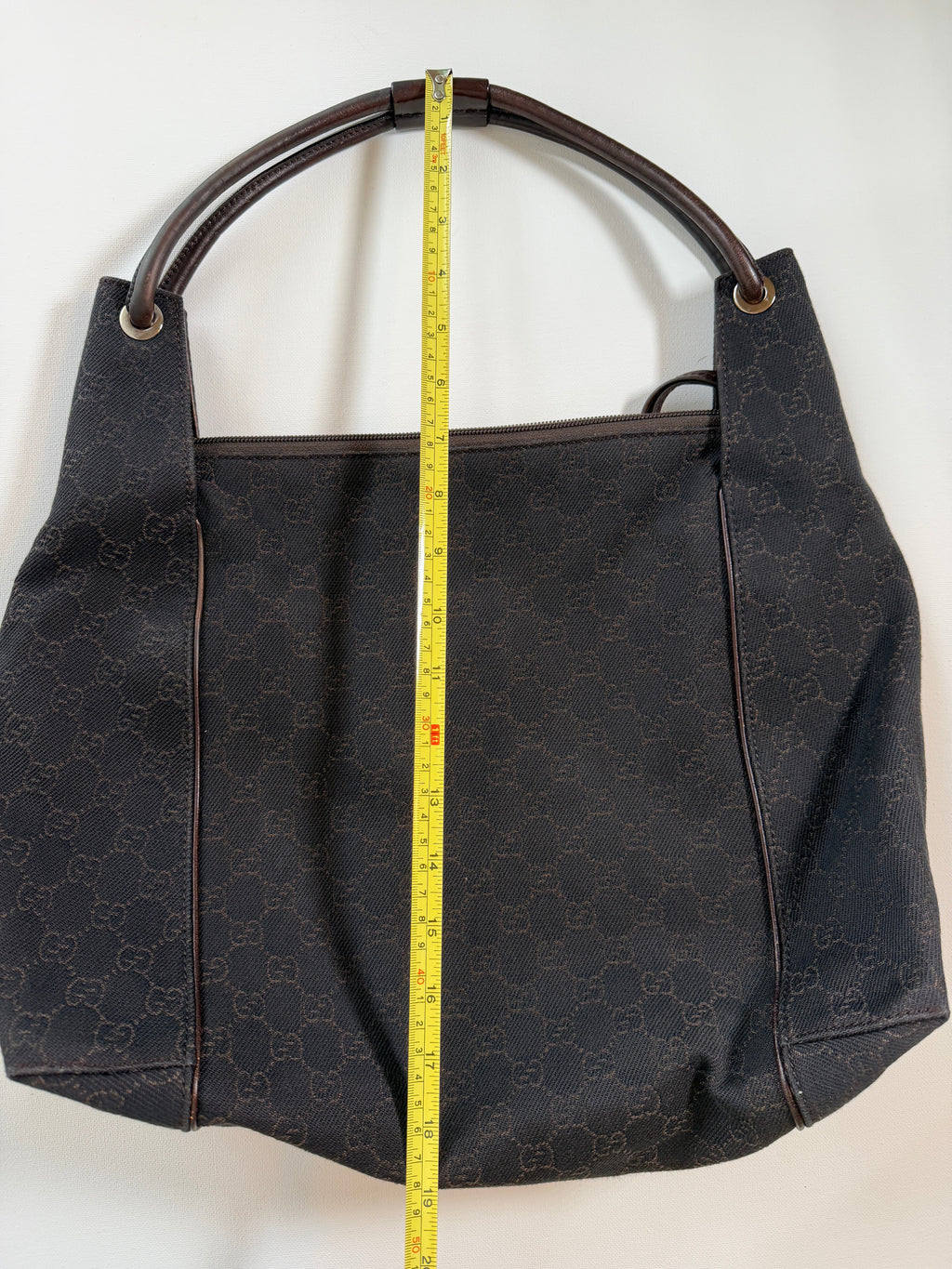 Gucci Monogram Hobo Canvas Shoulder Bag