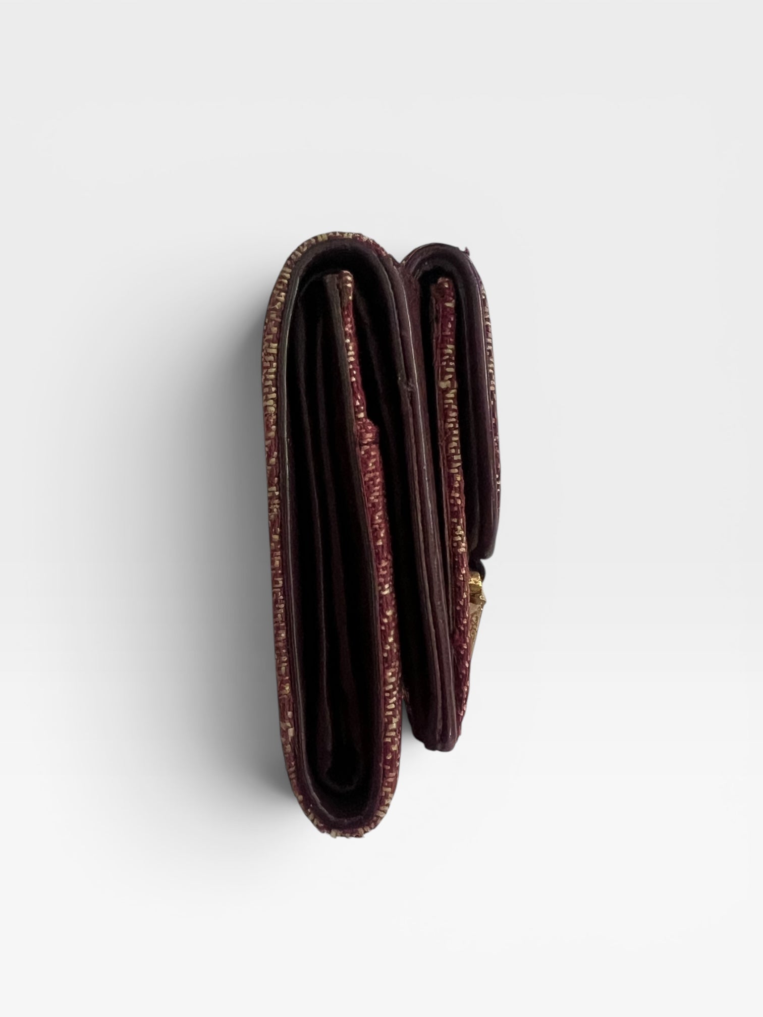 Dior Vintage Burgundy Oblique Saddle Wallet