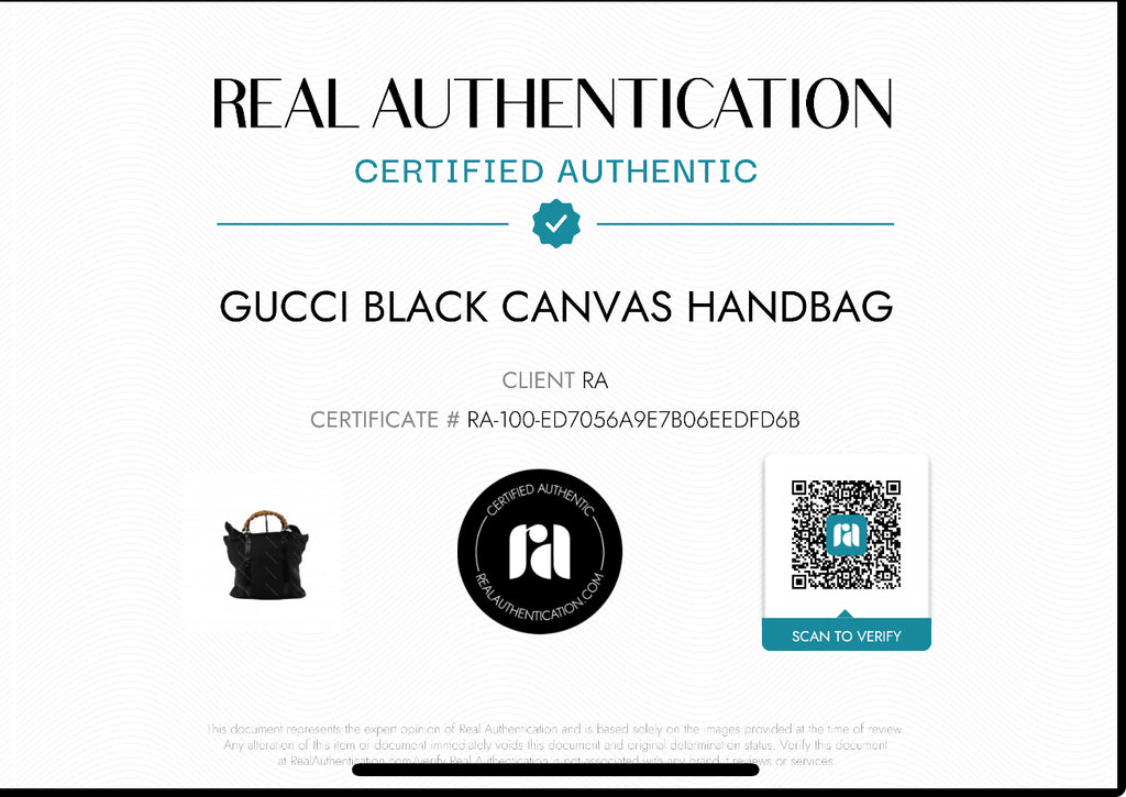 Gucci Black Nylon Bamboo Handle Tote Bag