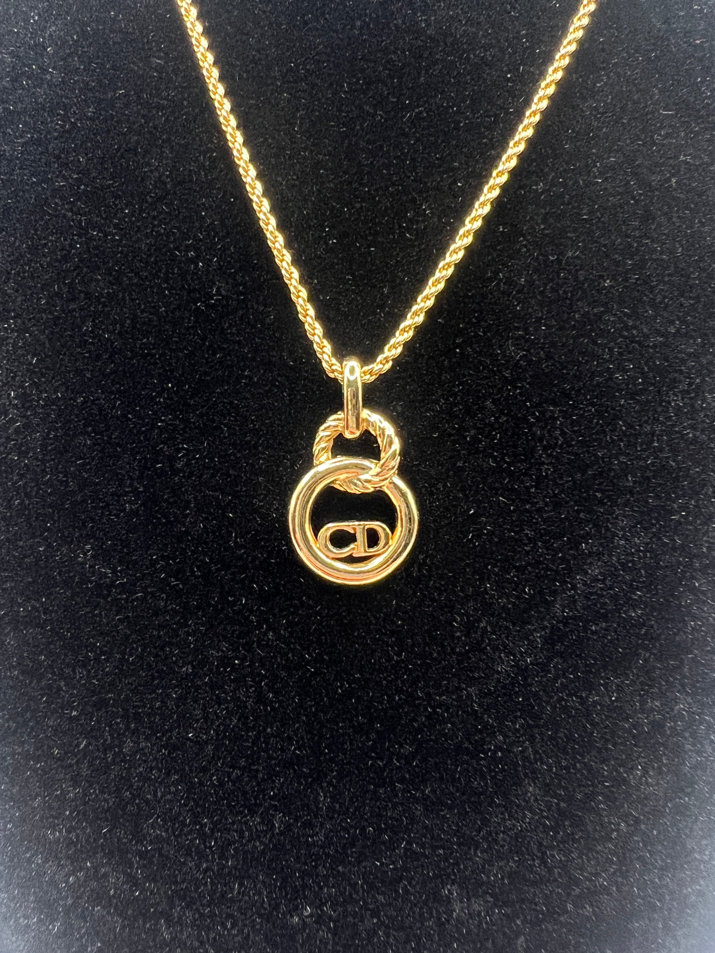 Vintage Christian Dior CD Rope Chain Necklace