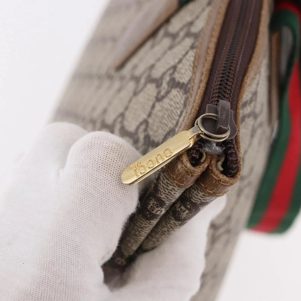 Gucci GG Plus Canvas Tote — Web Handles, Gold Hardware
