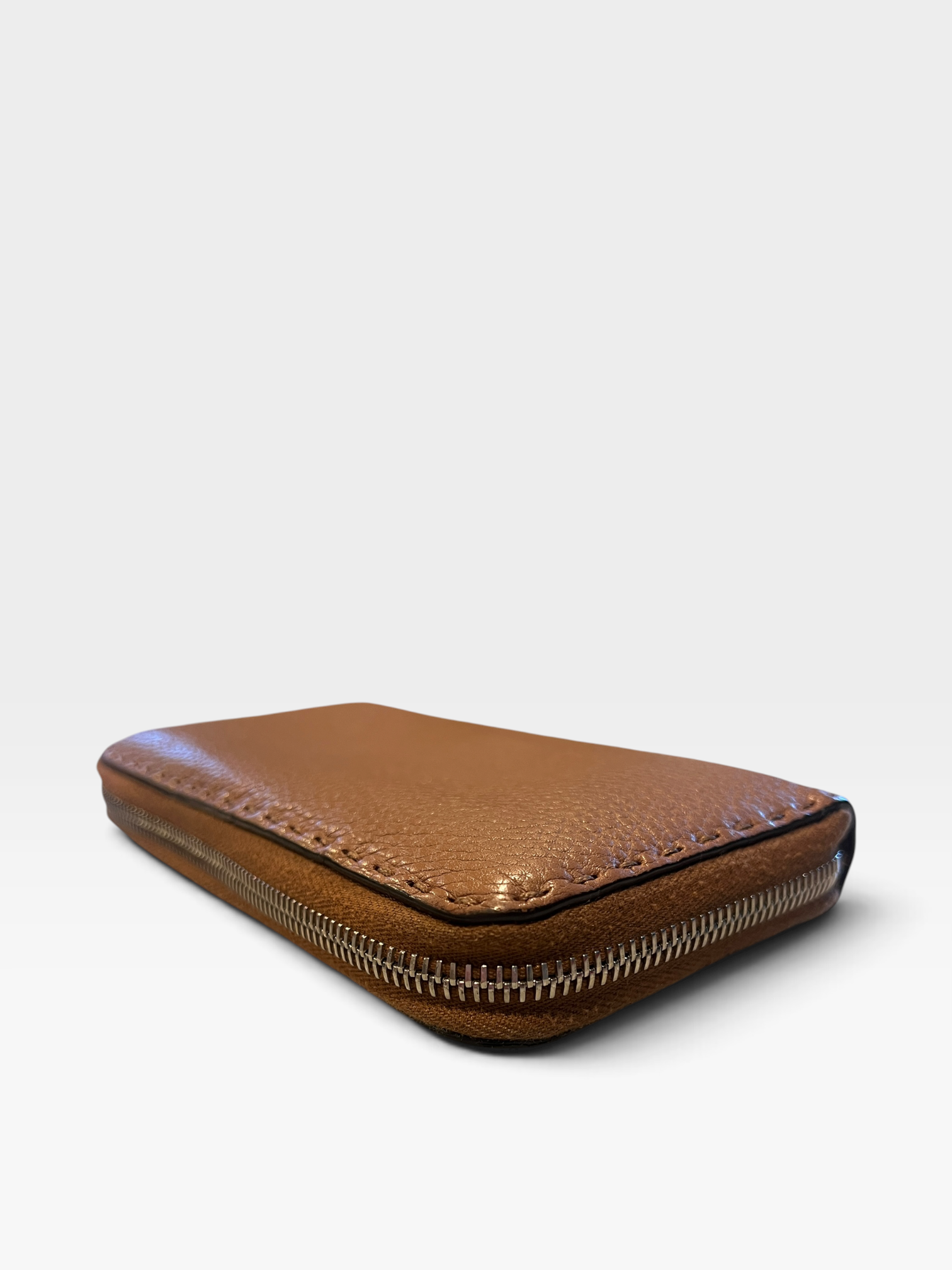 Fendi Selleria Leather Zip Around Wallet