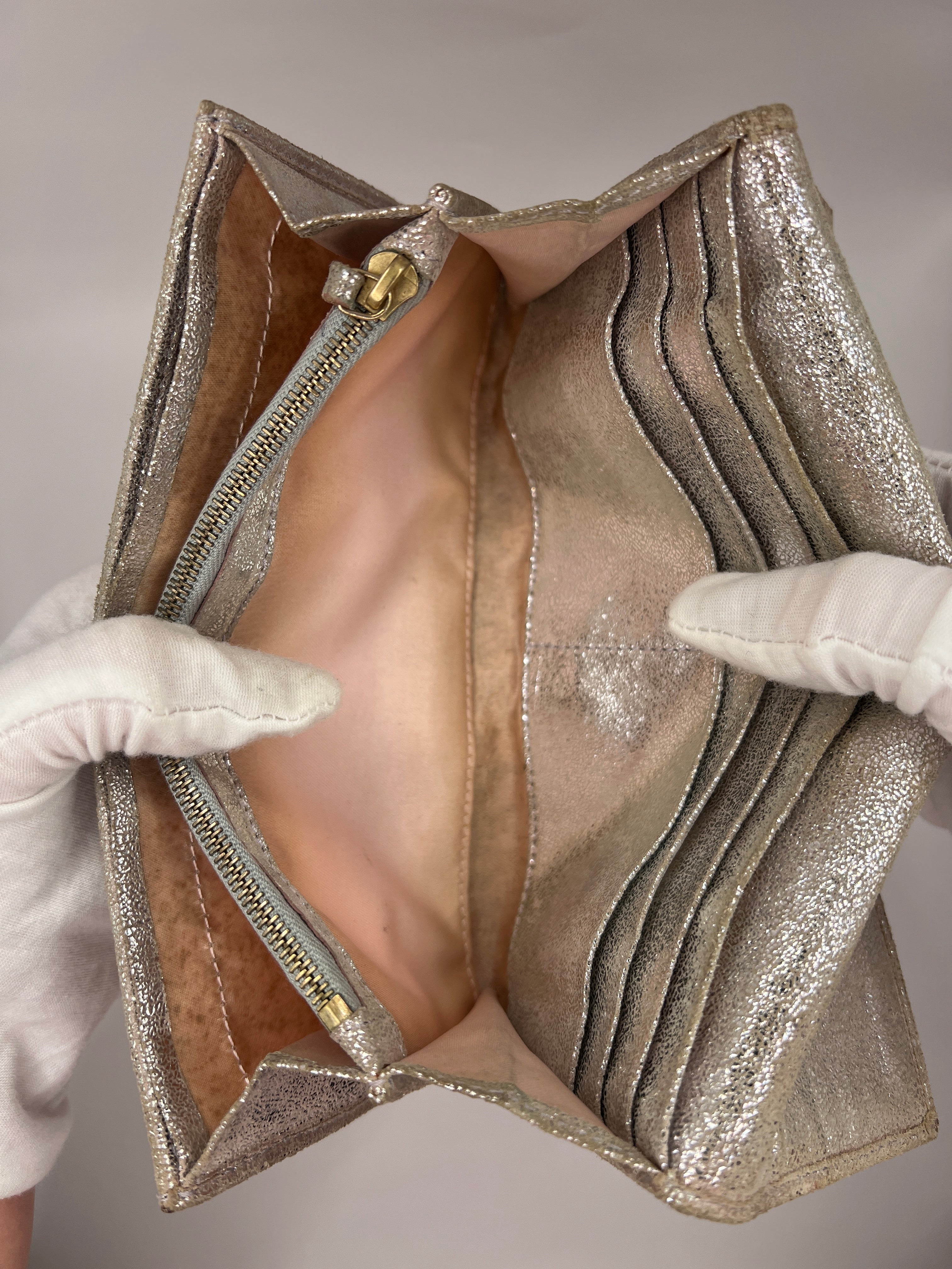 Fendi Metallic Zucca Baguette Long Wallet