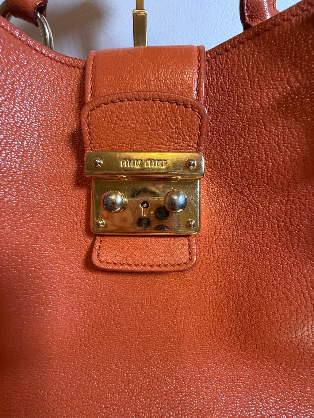 Miu Miu Madras Push-Lock Tote