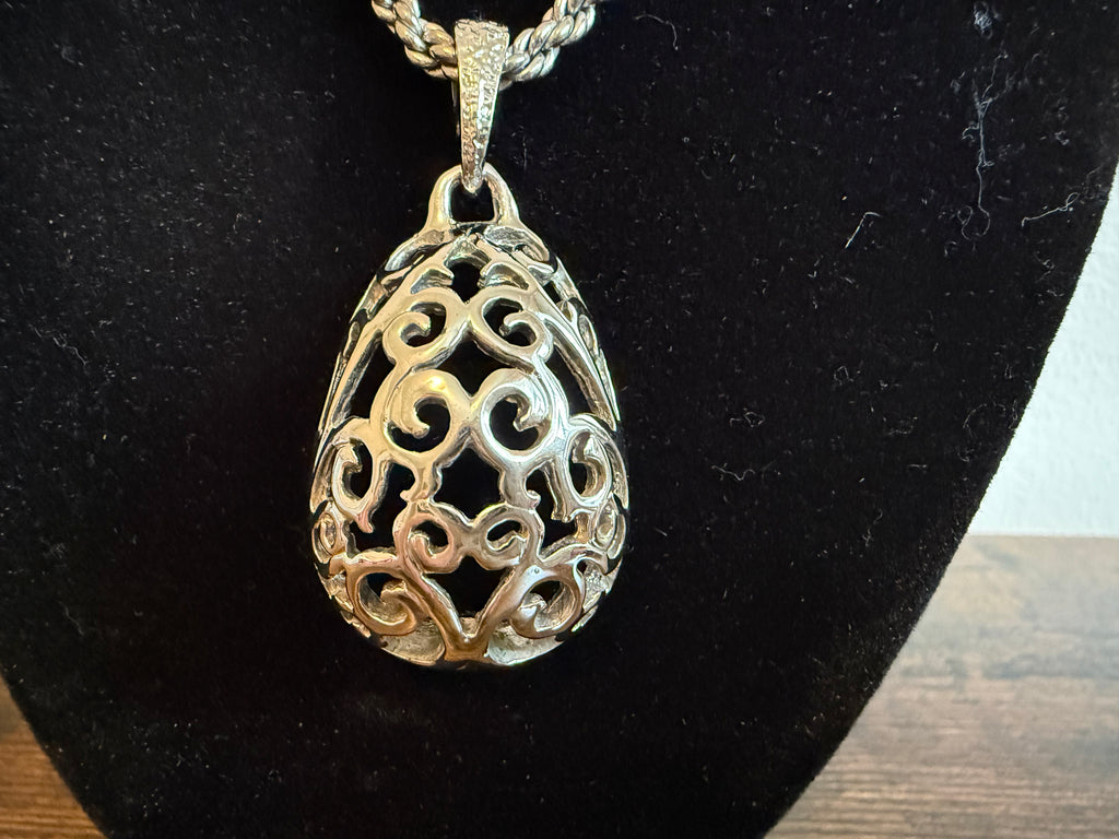 Vintage Yves Saint Laurent Silver rope chain Necklace