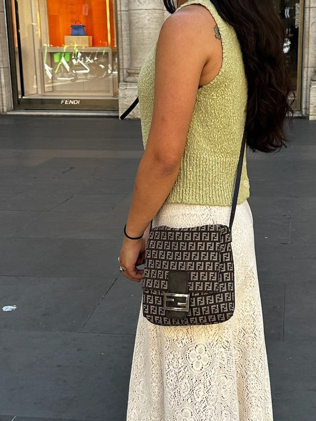 Fendi Zucca Canvas Flap Crossbody