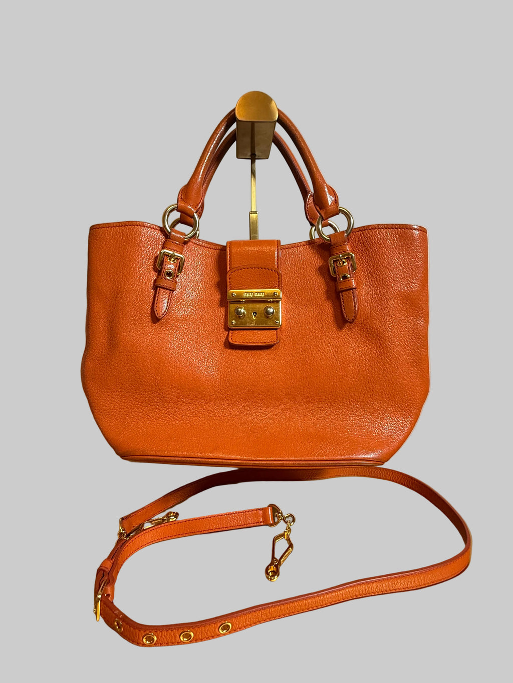 Miu Miu Madras Push-Lock Tote