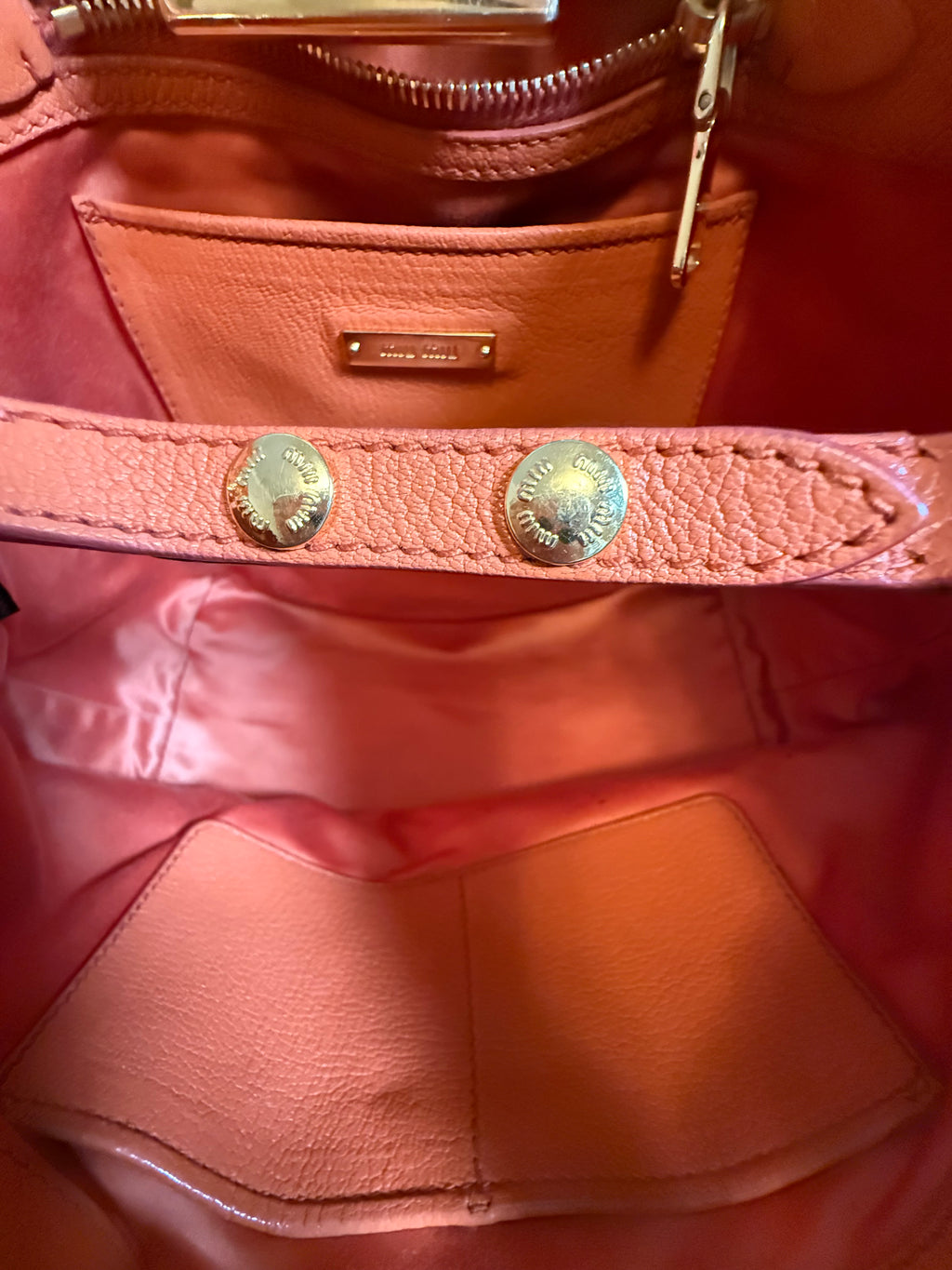 Miu Miu Madras Push-Lock Tote