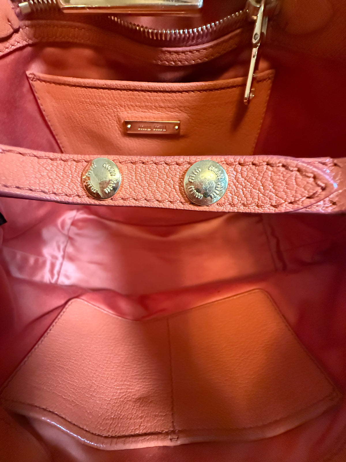 Miu Miu Madras Push-Lock Tote