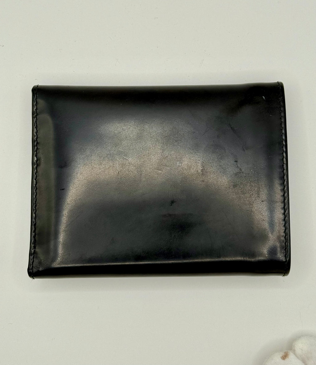 Prada Black Polished Leather Tri-Fold Wallet