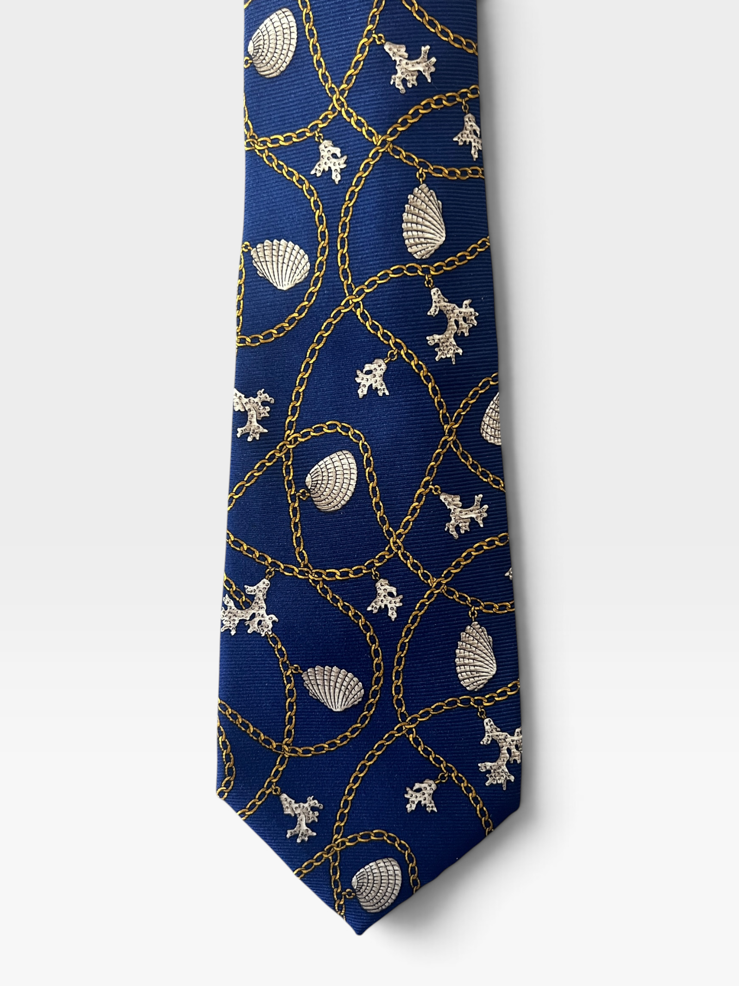 Chanel Vintage Nautical Print Silk Tie – Navy