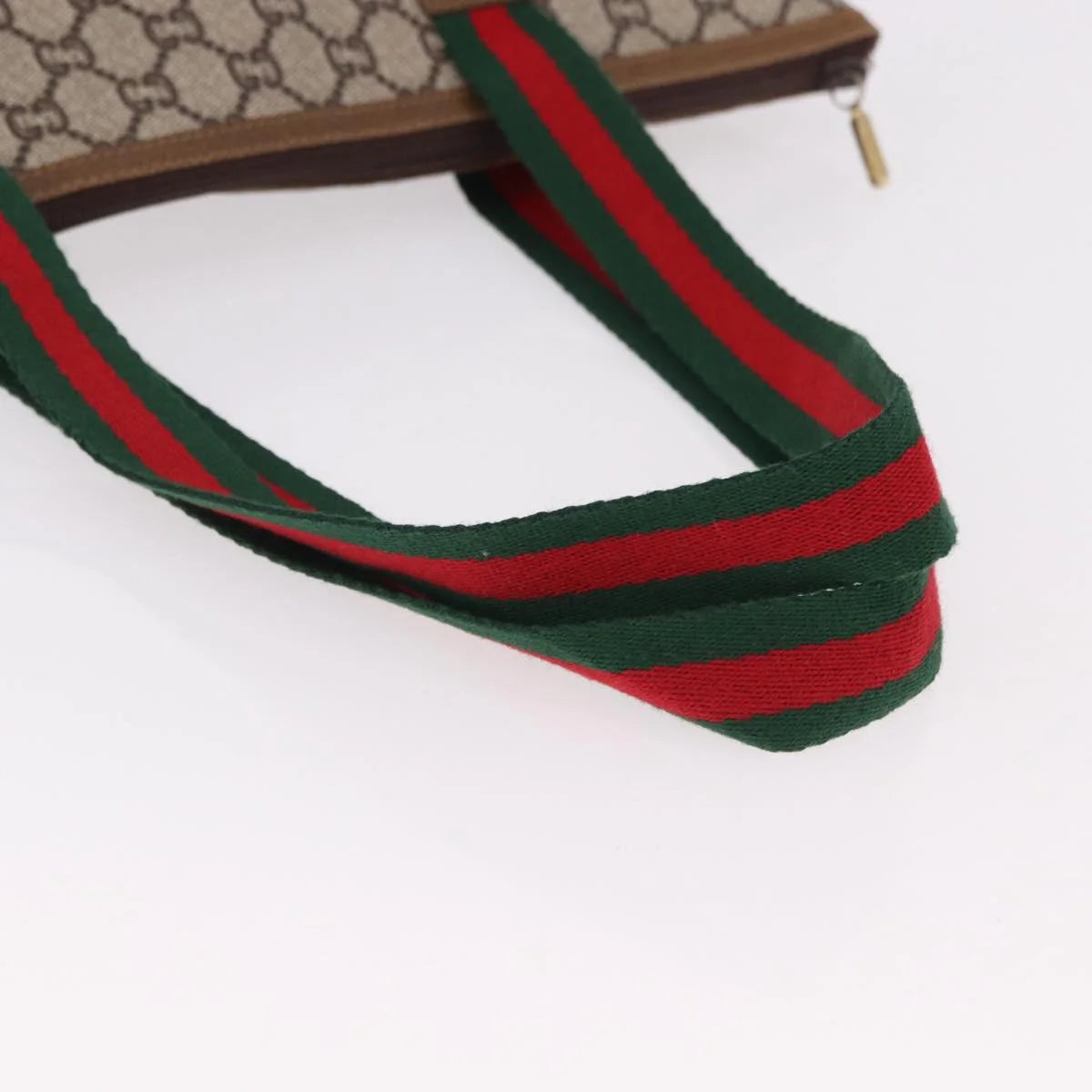 Gucci GG Plus Canvas Tote — Web Handles, Gold Hardware