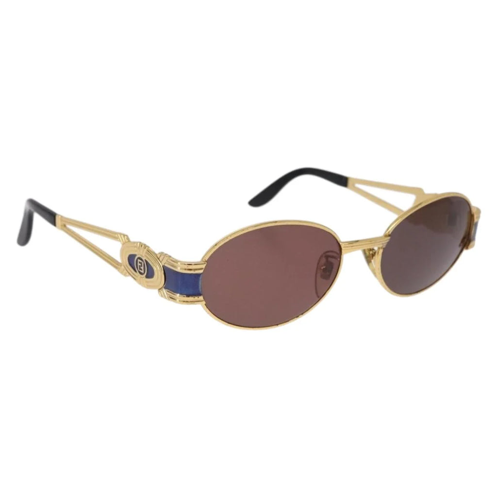 Fendi SL 7040 Sunglasses — Gold & Navy Enamel, Made in Italy - Vintage