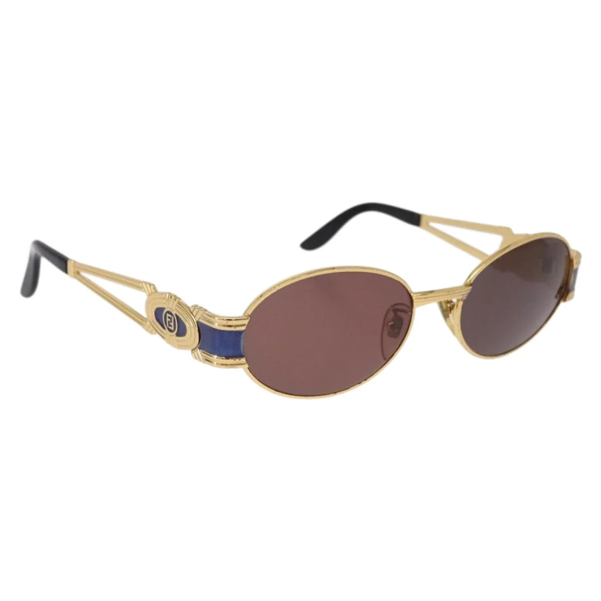 Fendi SL 7040 Sunglasses — Gold & Navy Enamel, Made in Italy - Vintage