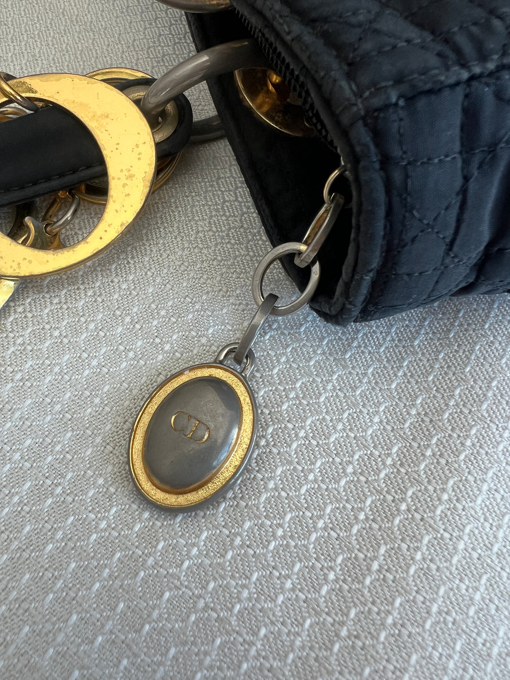 Christian Dior Canage Hand Bag Nylon Black