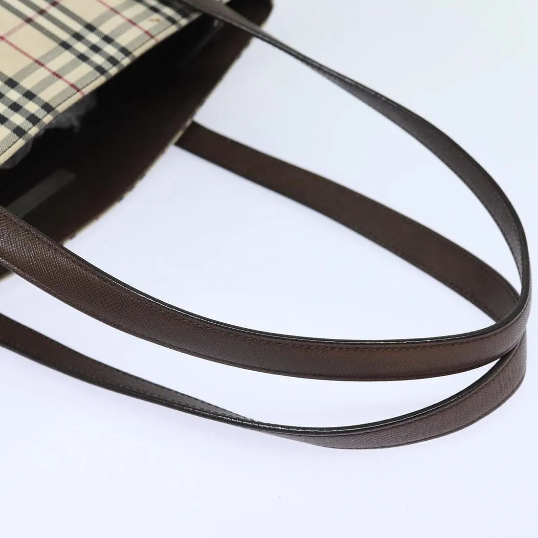 Burberry Vintage Nova Check Canvas Tote Bag - Brown leather