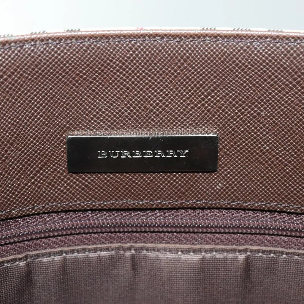 Burberry Vintage Nova Check Canvas Tote Bag - Brown leather
