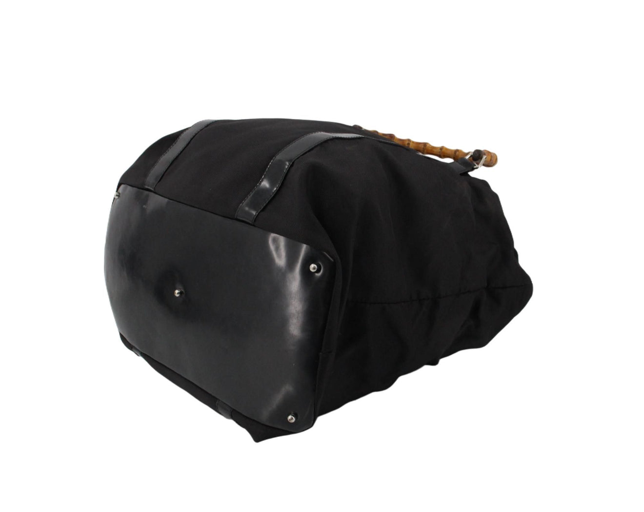 Gucci Black Nylon Bamboo Handle Tote Bag (RA Certified Authentic)