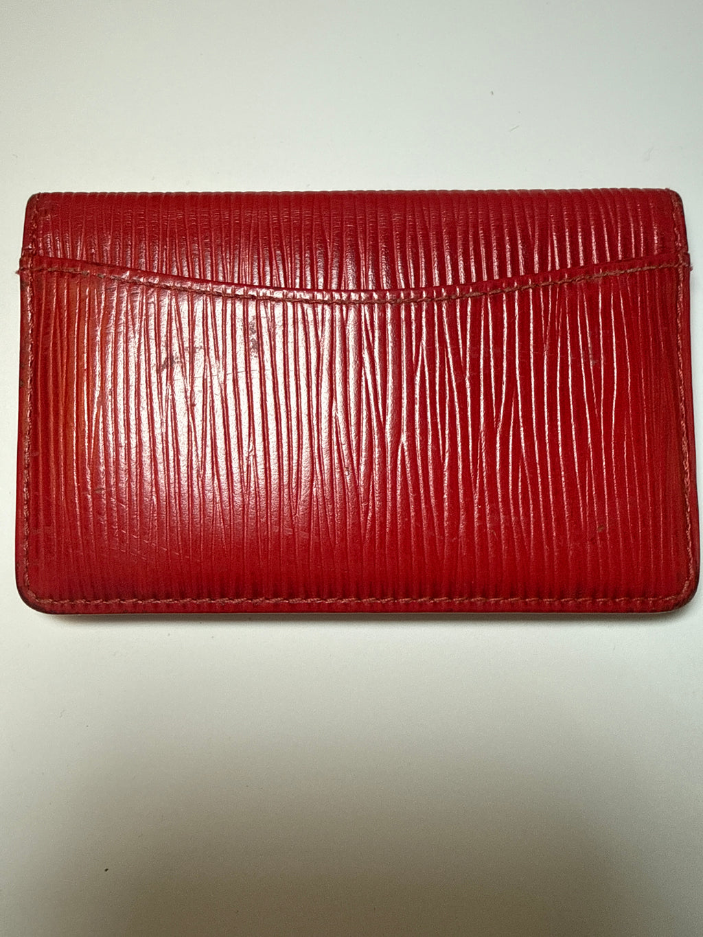 Louis Vuitton Red Epi Leather Card Case / Business Card Holder - Made in Spain