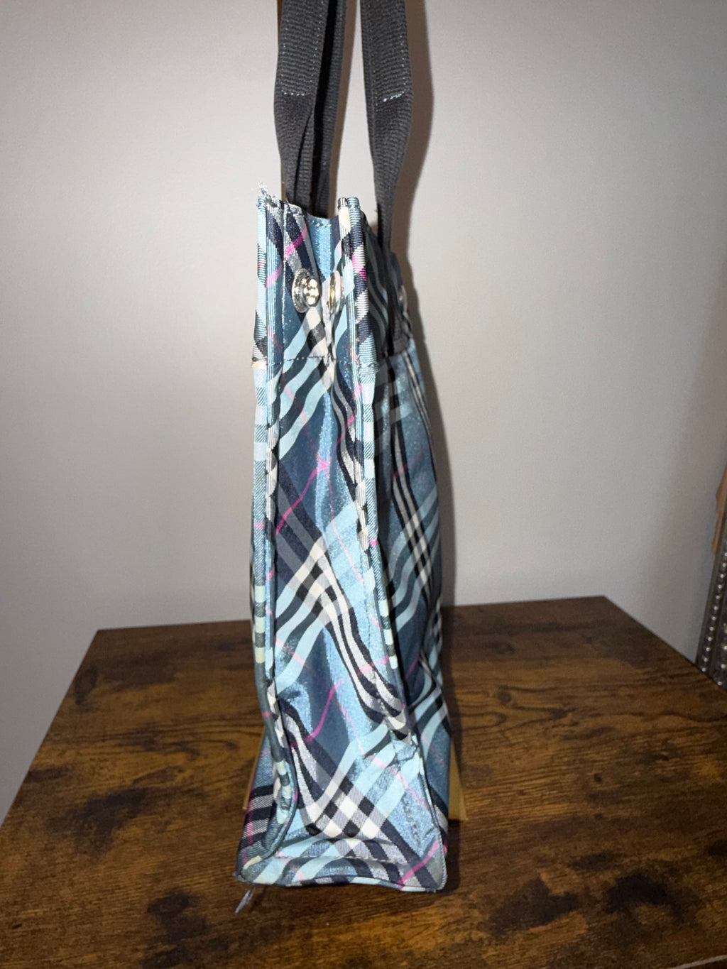 Burberry Blue Nova Check Nylon Tote