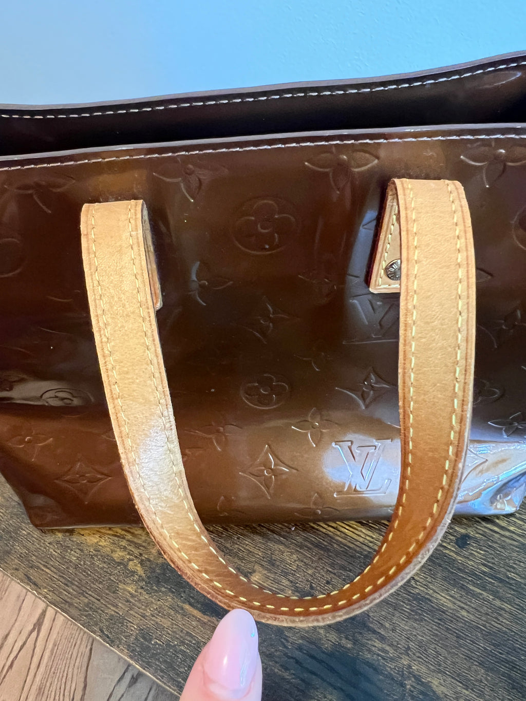 Louis Vuitton Vernis Reade PM Tote | Bronze Brown Patent Leather