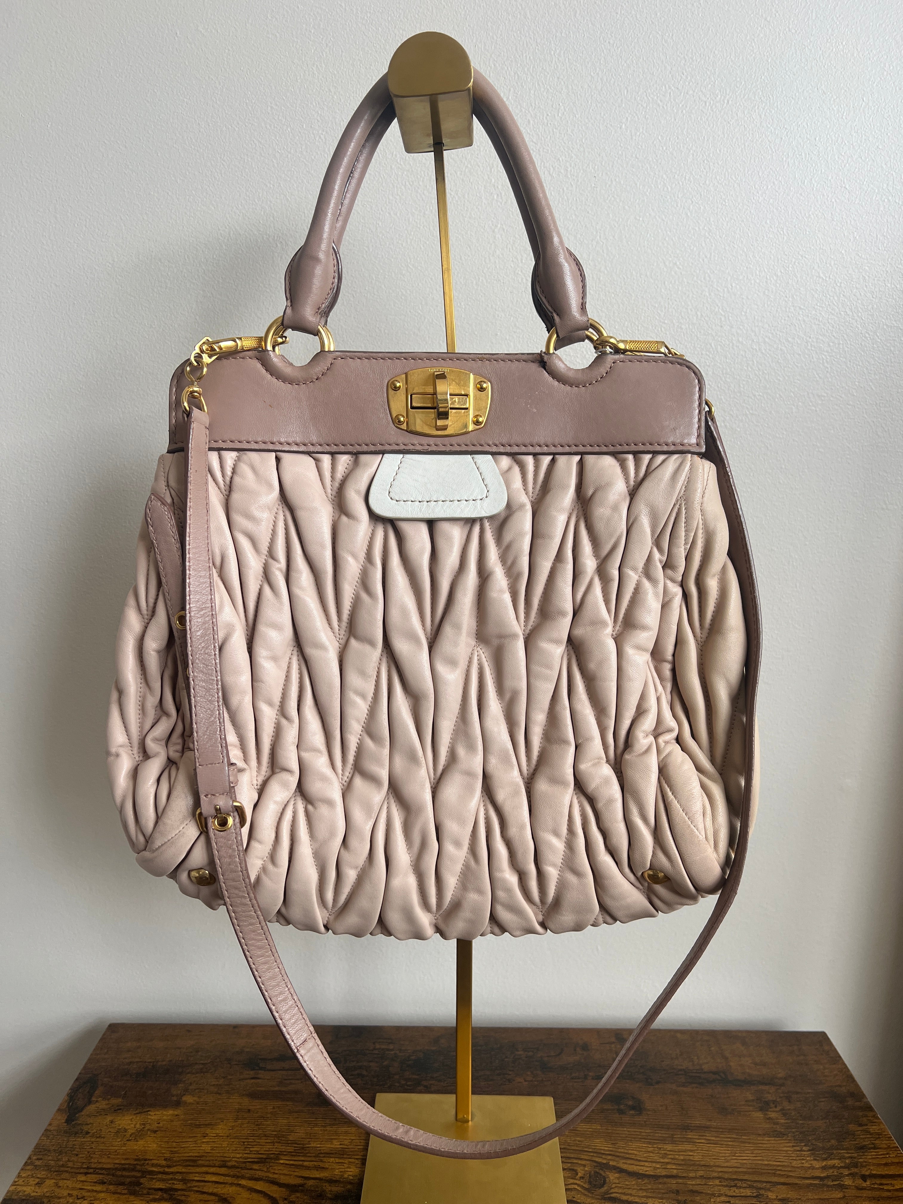 Miu Miu Matelassé Nappa Leather Satchel