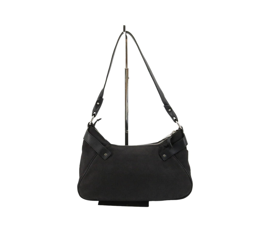 Ferragamo Black Gancini Canvas Shoulder Bag
