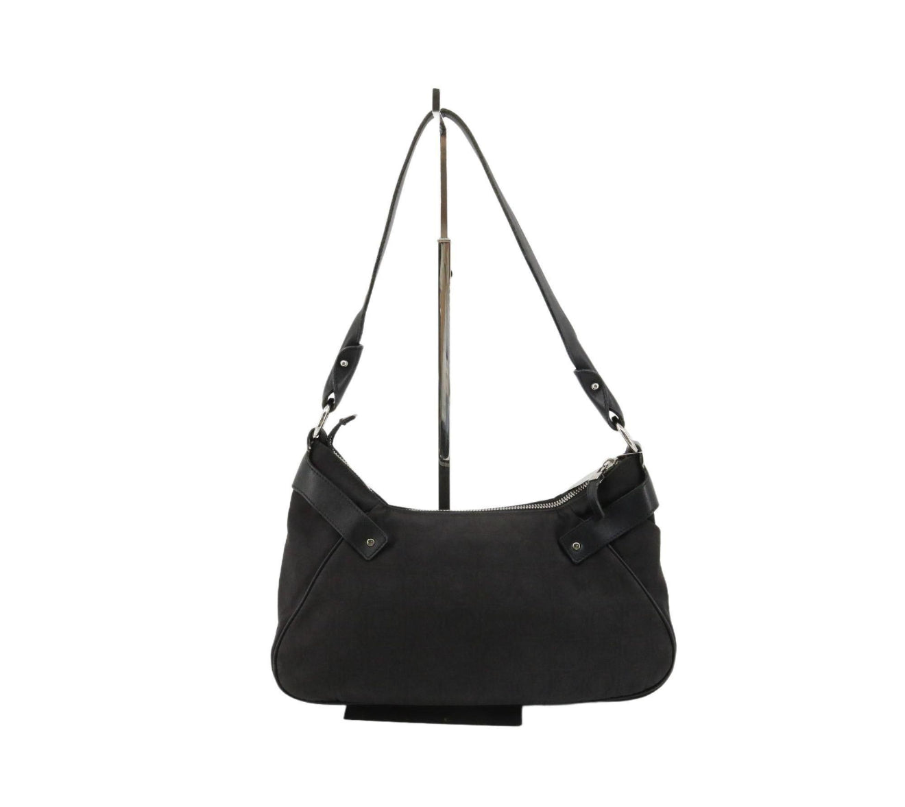 Ferragamo Black Gancini Canvas Shoulder Bag
