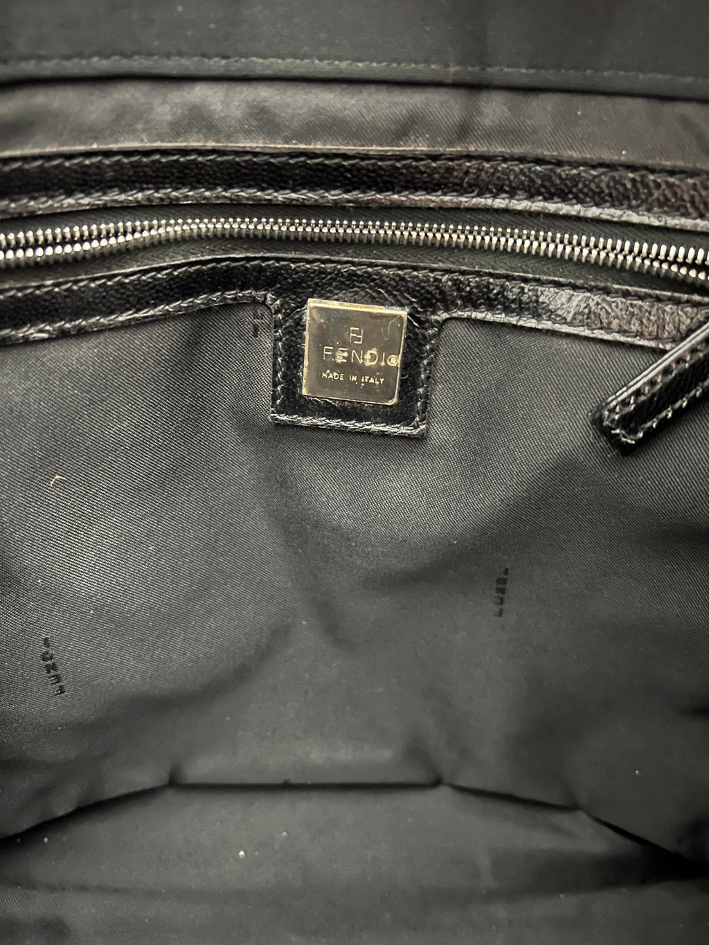 Vintage Fendi Black Nylon Zucca Buckle Tote