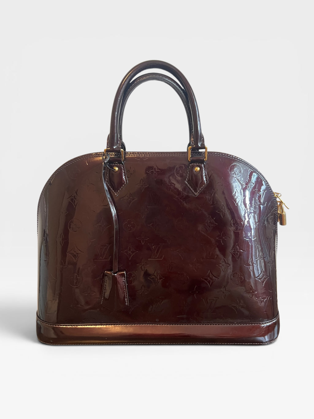 Louis Vuitton Alma GM Monogram Vernis in Amarante